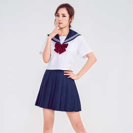 S-XL新款夏季日系学院风套装正统JK制服水手服软妹学生装校服班服