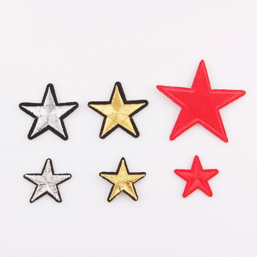 New fashion clothing accessories large and small five-pointed star cloth patch accessories with glue direct sales