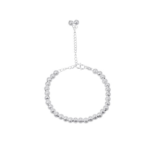 Korean fashion jewelry Buddhist beads silver-plated frosted round beads women's silver bracelet Taobao two-yuan store supply