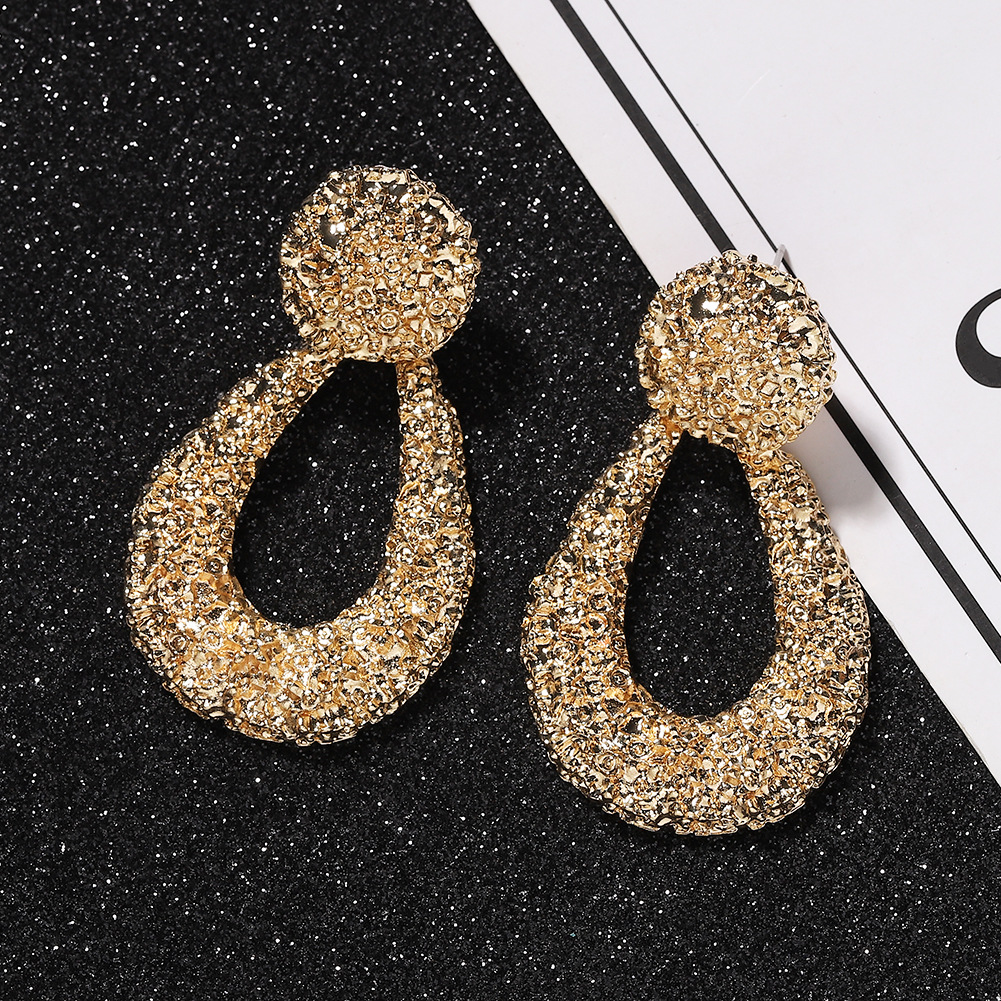 Za Même Style Alliage En Forme De Goutte Boucles D'oreilles Simple Magnifique Bijoux Ins Style Boucles D'oreilles Jiaqi Bijoux D'une Seule Pièce Dropshipping display picture 4