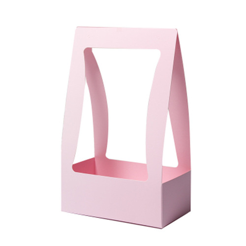 Mother's Day Waterproof Portable Flower Basket Paper Material Flower Packaging Box Flower Shop Supplies Wholesale