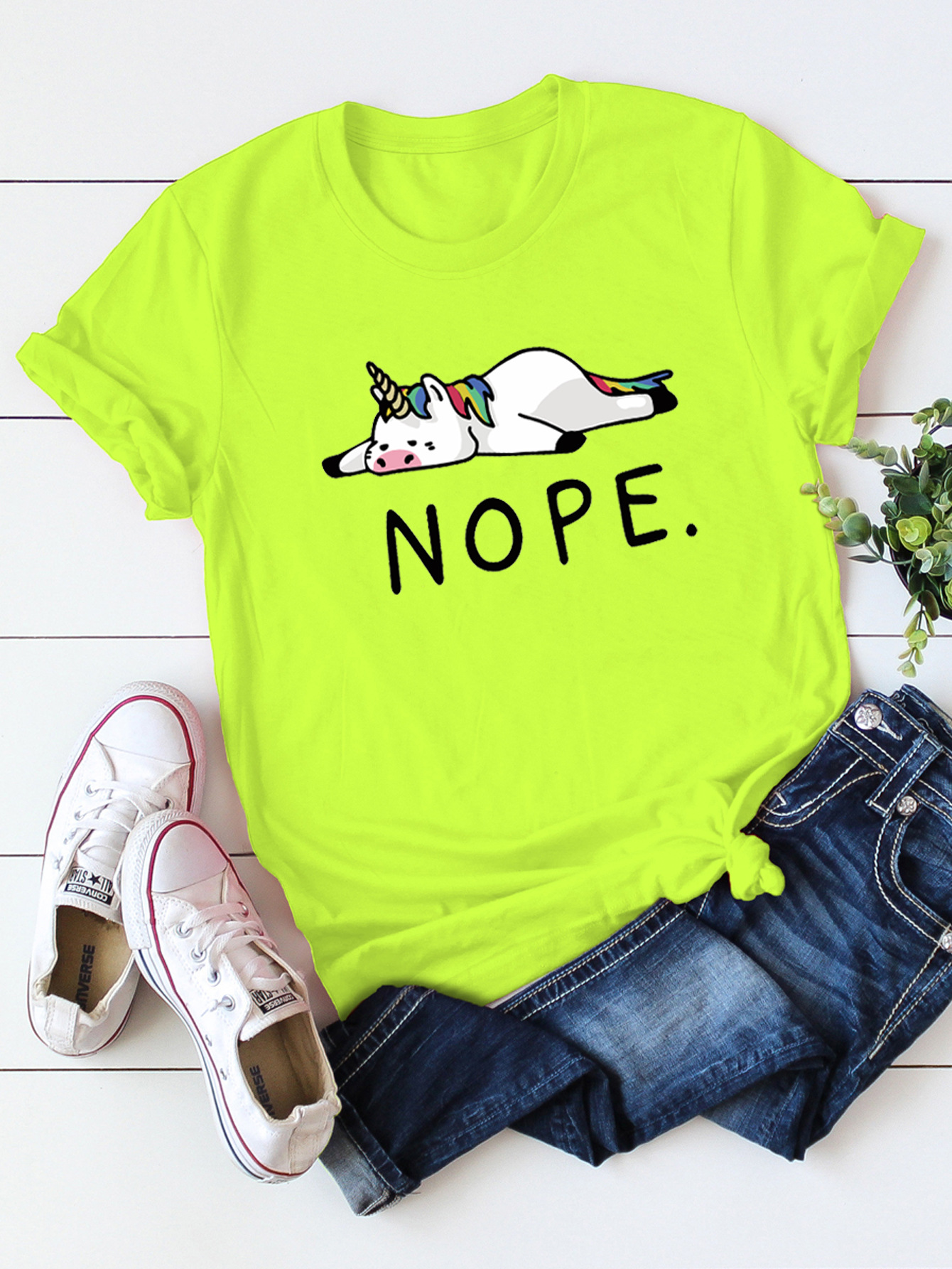   cute unicorn cartoon female T-shirt top NSSN3370