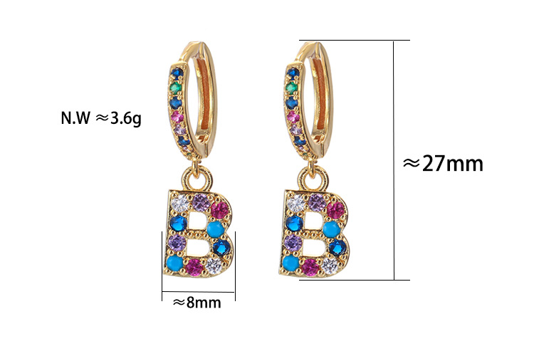 Fashion 26 English Alphabet Earrings display picture 8