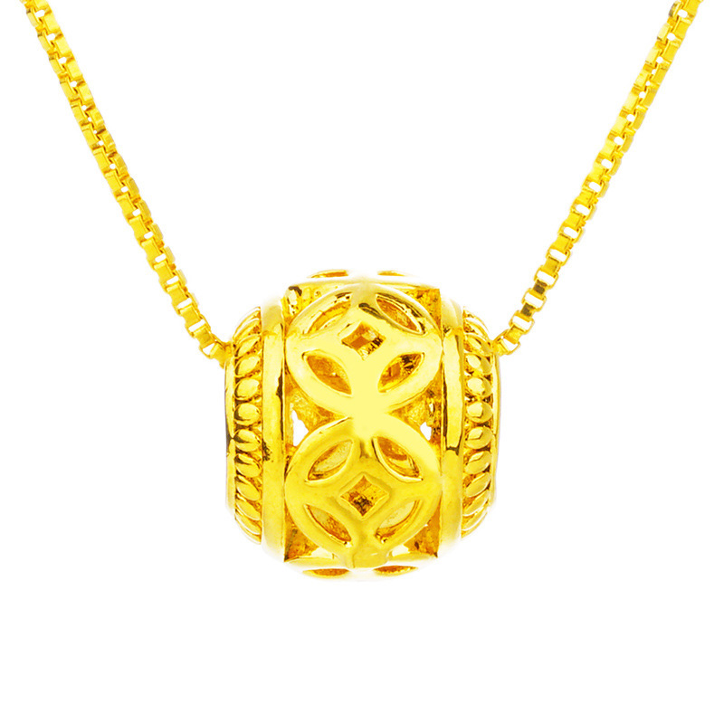 Arena de terciopelo oro imitación 24K oro hueco moneda suelta perlas colgante Vietnam arena oro luantong antiguo francés perlas COLLAR COLGANTE