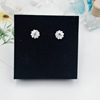 Shiny zirconium solar-powered, earrings, crystal, fashionable accessory, Korean style