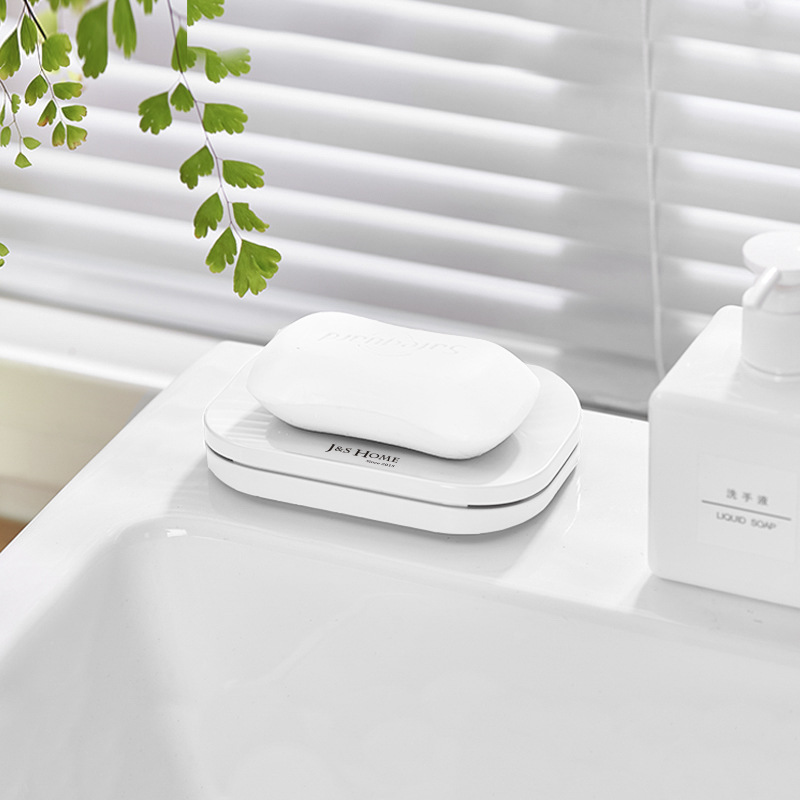 Caja de jabón dividida de doble capa de moda creativa caja de jabón ovalada simple titular de jabón antideslizante titular de jabón