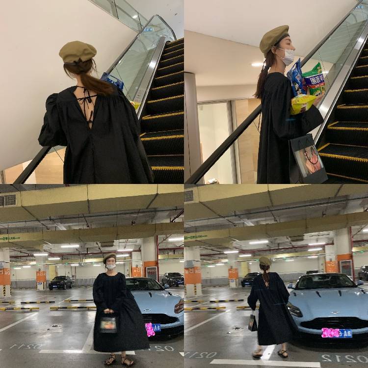 Ahi's long-awaited private clothes dress wear long black skirts every day.