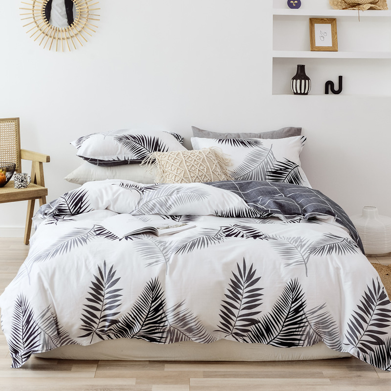 新款简约纯棉床上用品四件套全棉斜纹学生宿舍三件套会销礼品批发