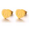 Trend universal golden earrings with letters, European style, English, wholesale