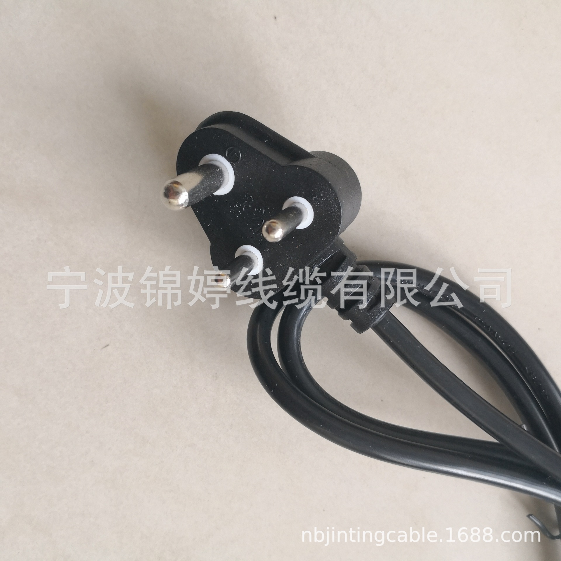 小南非 印度 三芯6A 250V插头  电源线 