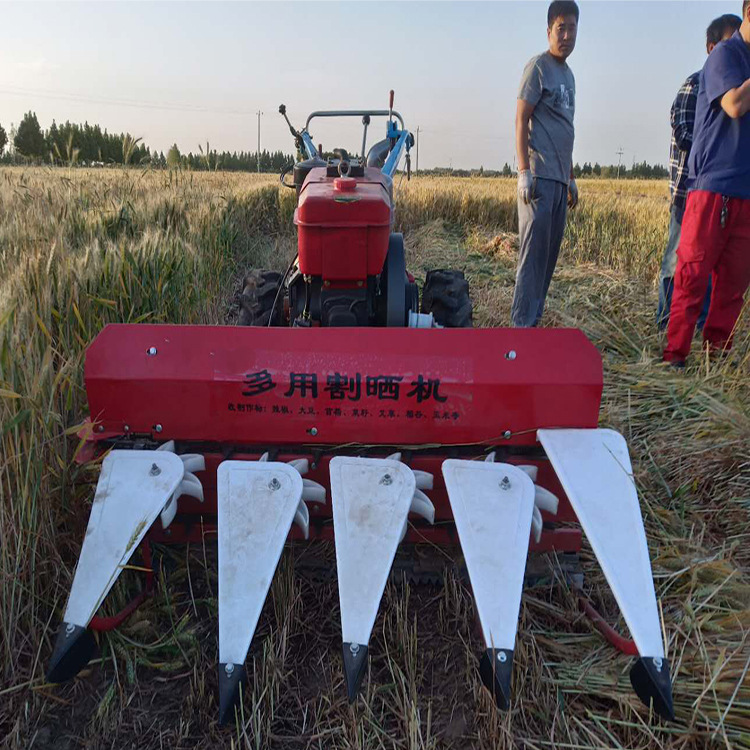 手扶车带玉米秸秆割晒机 稻麦收获机辣椒艾草收割机有现货