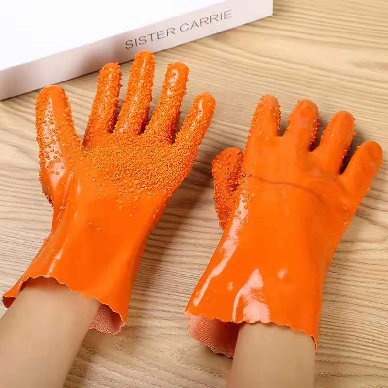 防滑手套 耐酸碱耐油耐磨防滑手套 工业乳胶手套厂家批发一件代销