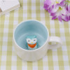 Cup in the cup, puppy panda ceramic water cup personal cup personal cup 3D Santa Santa elk Snow Marchu gift cup