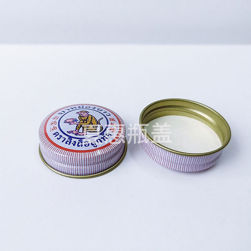 Fuente de la fábrica Xia Hui botella de vidrio de metal tapa de alimentos cubierta de hojalata muestra haciendo patrón de logotipo