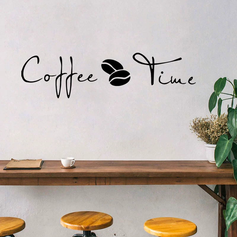 COFFEE TIME английская наклейка на стену кафе кухня декор и компоновка уточненная наклейка на стену чтобы удалить FX1344