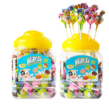 印尼进口优你康罐装水果双味棒棒糖720g桶装多味儿童糖果年货批发
