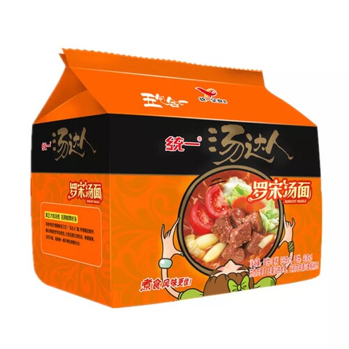 Uni-President Tangda Ren instant noodles bagged Japanese style pork bone hot and sour instant noodles whole box wholesale 125g*5 packages