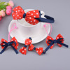 Hair accessory, children's set, hairgrip, headband handmade, cloth with bow