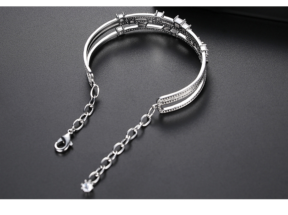 Bracelet New Fashion Korean Women Copper Inlaid Zirconium Bracelet With Extension Chain Bracelet Gift display picture 6