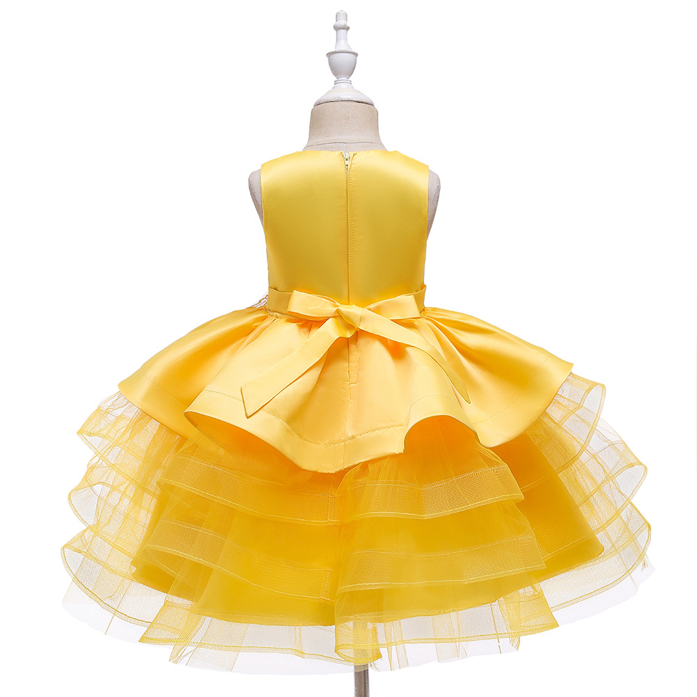 Nuevo Vestido Para Niños Vestido De Princesa Niñas Pettiskirt Niña De Las Flores Ceremonia De Boda display picture 19