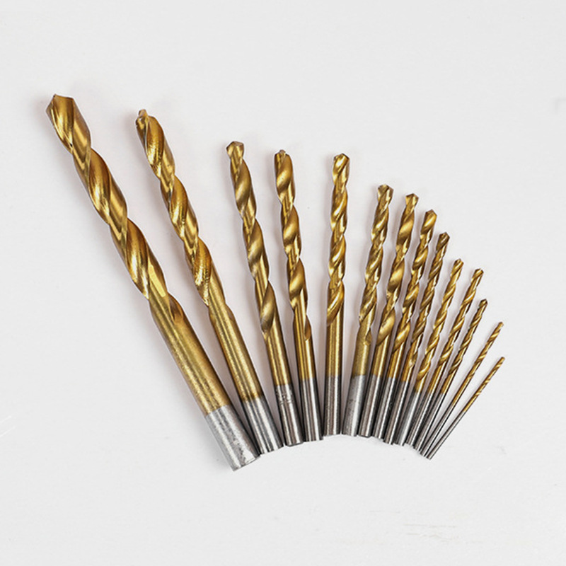 圆柄麻花钻 批发高速钢镀钛麻花钻头 直柄钻头10pcs/25pcs钻头