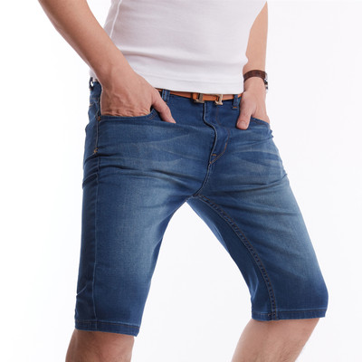 多款夏季彈力牛仔短褲 休閑牛仔中褲 男式青年中腰牛仔短褲男