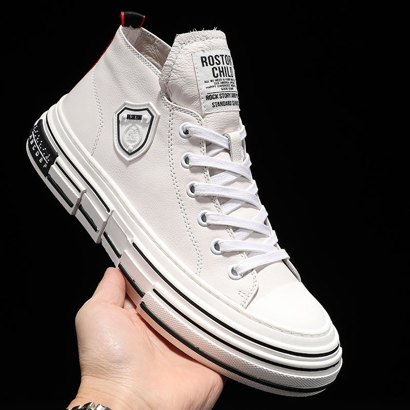 Wholesale men's shoes winter fashion shoes 2021 new cotton high-top shoes men's white shoes Korean fashion board shoes men