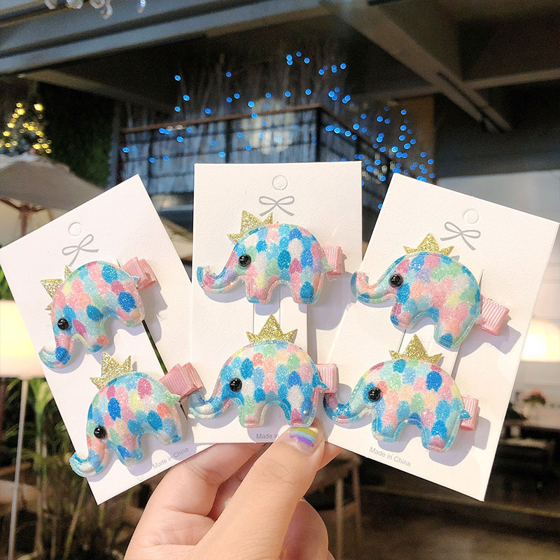 Korean Children's Glitter Whale Elephant Cartoon Cheap Hairpin Wholesale display picture 6