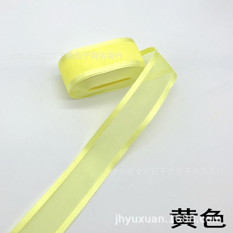 100 código 25mm borde ancho gasa de nieve cinturón gasa DIY hecho a mano al por mayor flores cinta Correa Accesorios