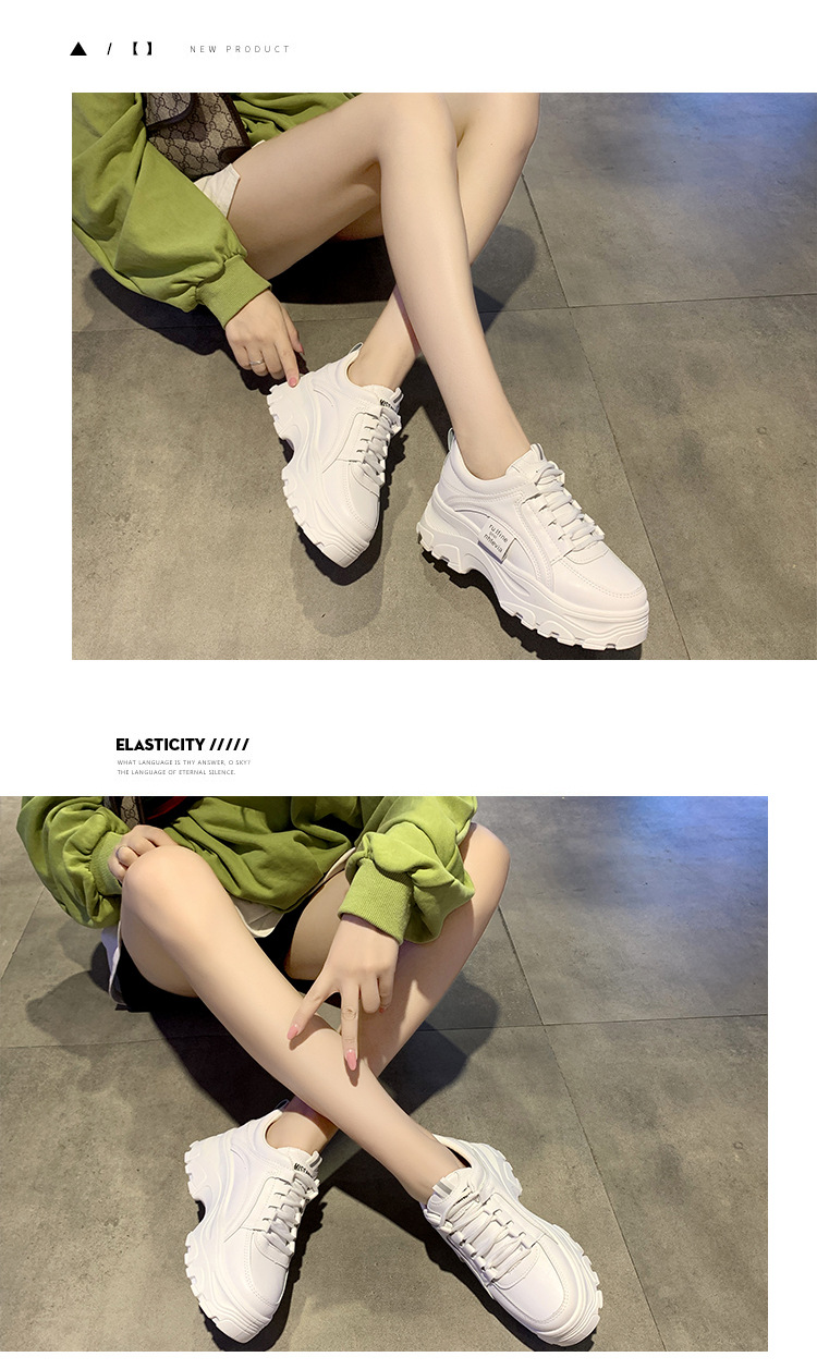 Women's Sports Solid Color Round Toe Chunky Sneakers display picture 12