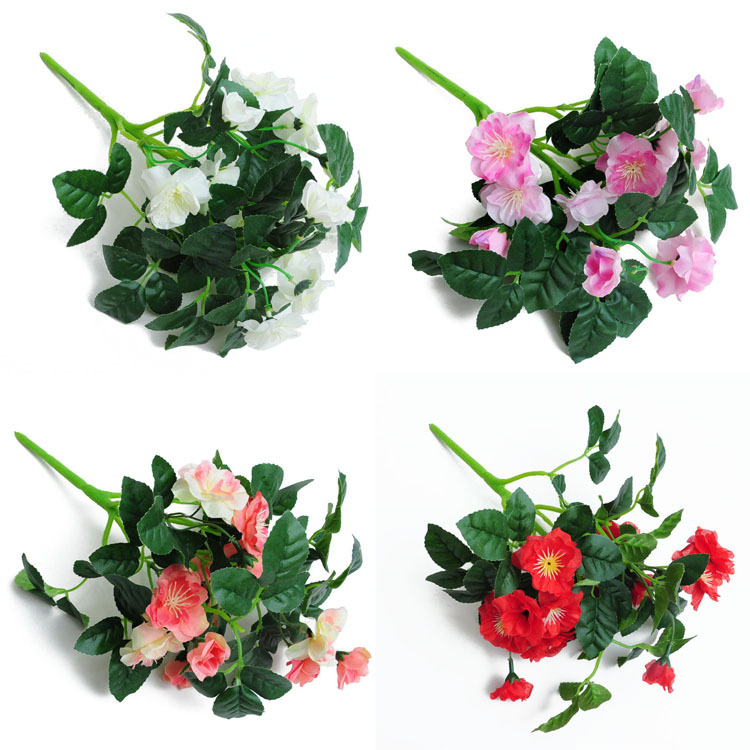 Sola flor artificial ramo artificial Flor de plástico pequeño mango ramo boda flor decorativa arreglo floral Flor de seda Flor de tela flor artificial