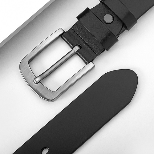 High-end belt men's genuine leather first layer cowhide simple versatile pin buckle belt business belt wholesale delivery
