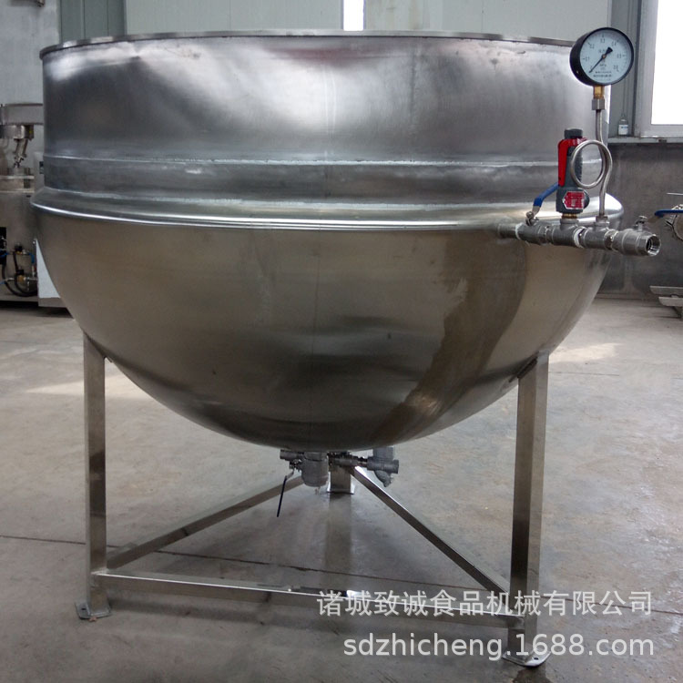 不粘锅蒸汽立式煮肉锅 不锈钢糖浆浓缩设备 学校食堂早餐粥熬煮锅