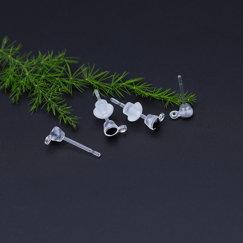 Bringing drilling cup earrings/black (containing mushroom ear blockers)
