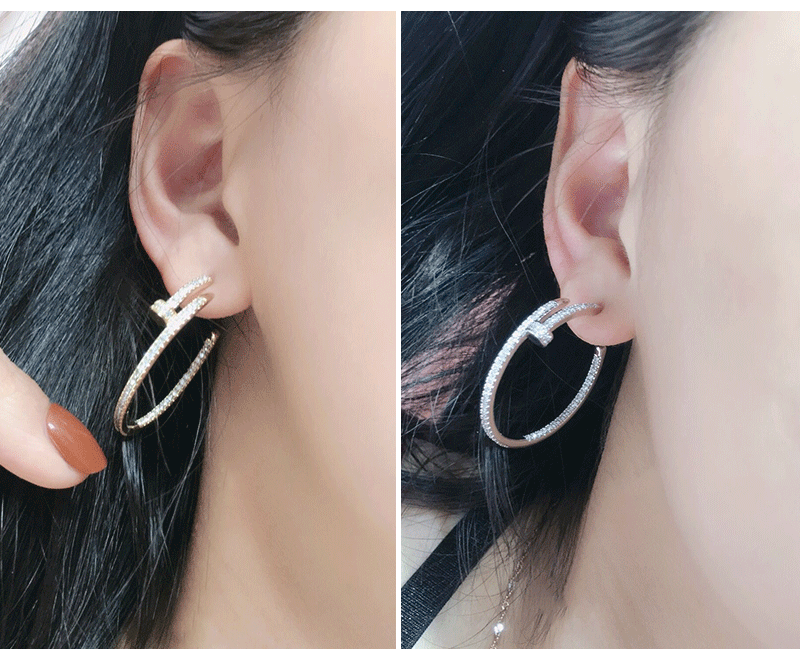 Fashion 925 Silver Needle Earrings Korean Simple Earrings New Large Circle Exaggerated Earrings Wholesale Nihaojewelry display picture 15