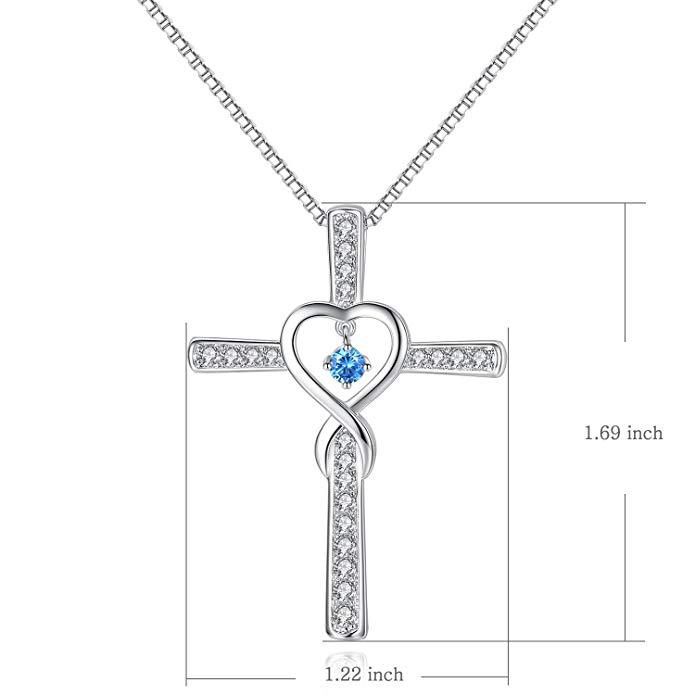 Retro Cross Heart Shape Alloy Inlay Rhinestones Women's Pendant Necklace 1 Piece display picture 3