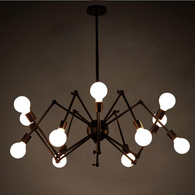 loft originality personality Iron art Industry Telescoping Spider Restaurant a chandelier Retro Restaurant bar couture lamps and lanterns