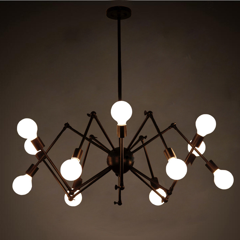 loft originality personality Iron art Industry Telescoping Spider Restaurant a chandelier Retro Restaurant bar couture lamps and lanterns