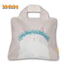 粉红花冠猫折叠环保购物袋买菜包妈咪包企业福袋来图定制印logo