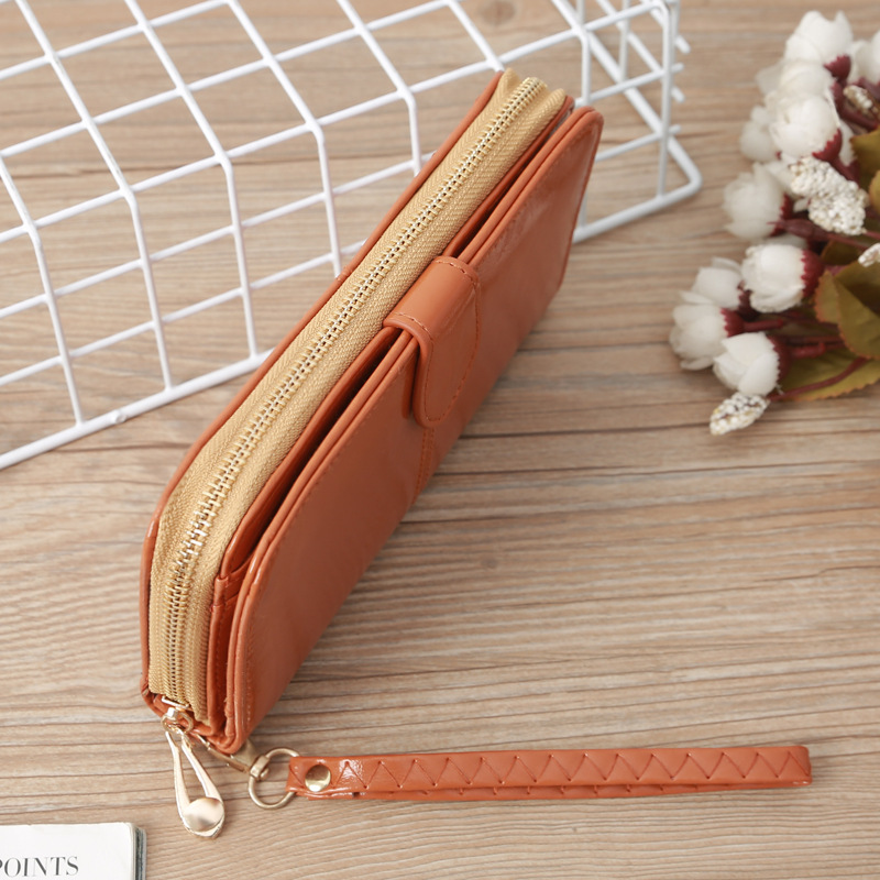 Leather Large-capacity Clutch Bag Elongated Concealed Buckle Wallet Card Holder display picture 23
