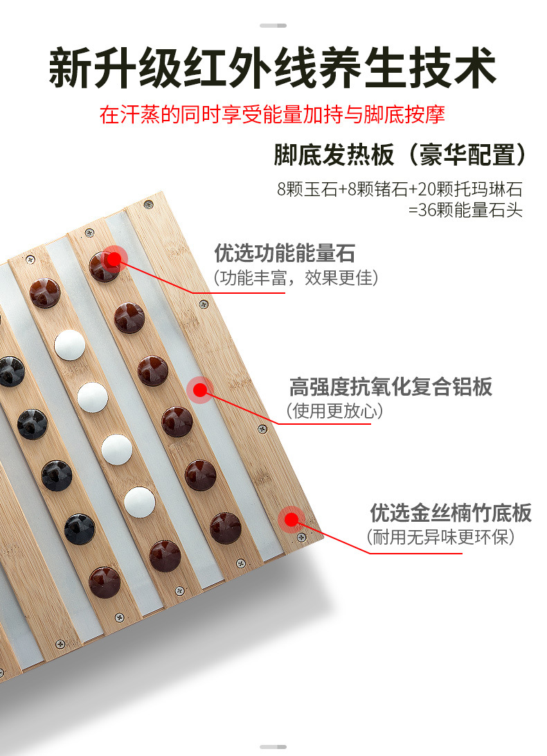Sauna and sweat sauna box, far-infrared household single-person folding sauna bath box, customizable European and American style fumigation manufacturer detail image 9