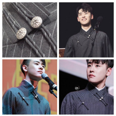 Brother Zhang Yunlei's Style Large Coat Button Bracelet Clasp Necklace A Fu Button Round Fashion Metal Clasp