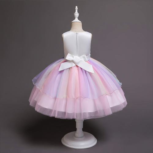 children girls stage performance princess dress birthday party gift skirts kids wedding party flower girls dress pettiskirt