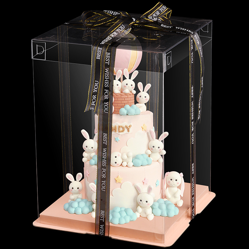 蛋糕盒一次性蛋糕大尺寸透明盒6寸8寸10寸12寸气球蛋糕包装盒