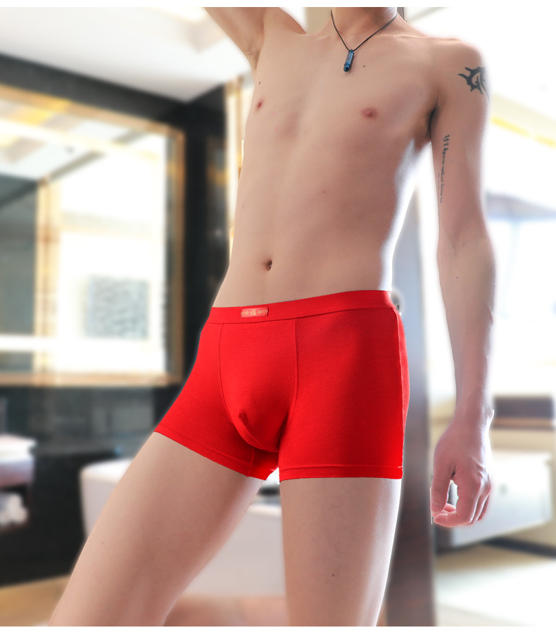Boxer uomo in modal rosso vivo biancheria intima comoda_voghion.com