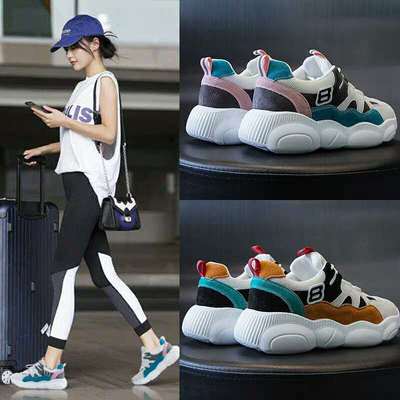 网红小熊鞋底女厚底透气鞋子网面老爹鞋女ins潮2019春季新款 女鞋