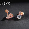 Earrings, silver golden zirconium, pink gold, Aliexpress, wish, wholesale