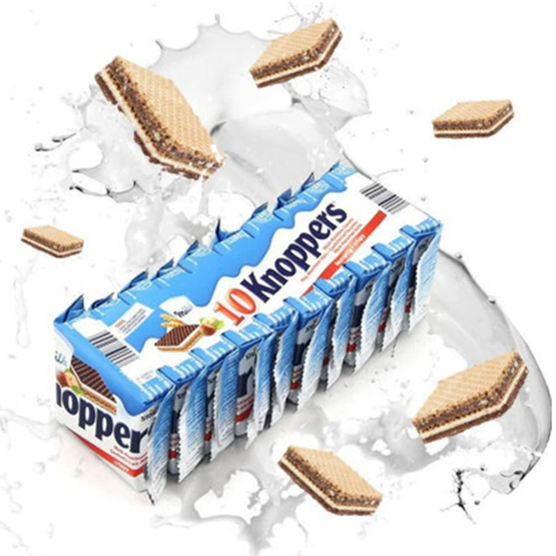 Германский импортированный хлеб KNOPPERS молочный ореховый сэндвич шоколад 250 г десять - библиотека печенье закуски