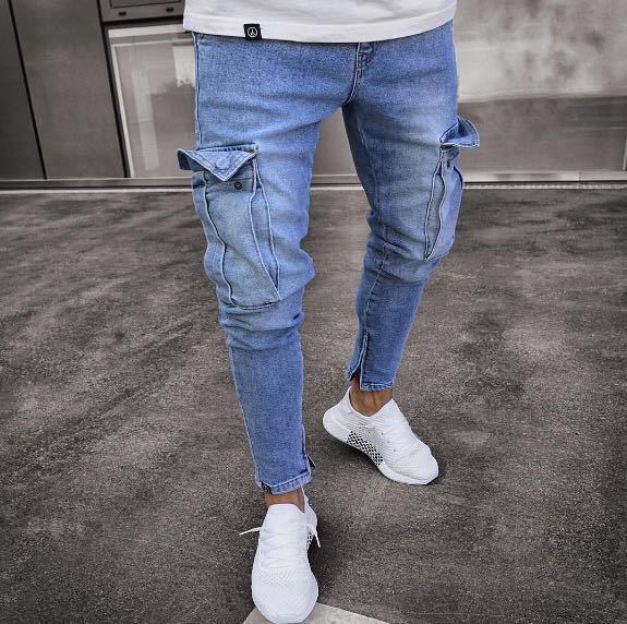 Distressed Denim Pants Front View
