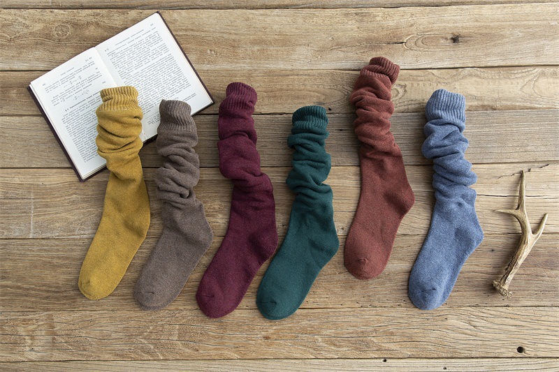 Calzini caldi e spessi invernali da uomo e da donna, calzini lunghi in cotone, calzini alti al ginocchio, calzini in spugna, calzini caldi per mezza età e anziani_voghion.com